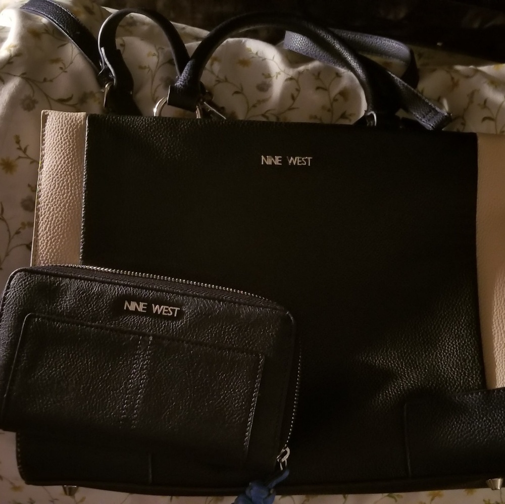 Nine West Satchel with a Nine West Wallet.